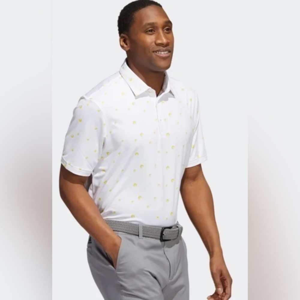 New mens adidas Ultimate 365 all over print polo golf shirt Size large L
